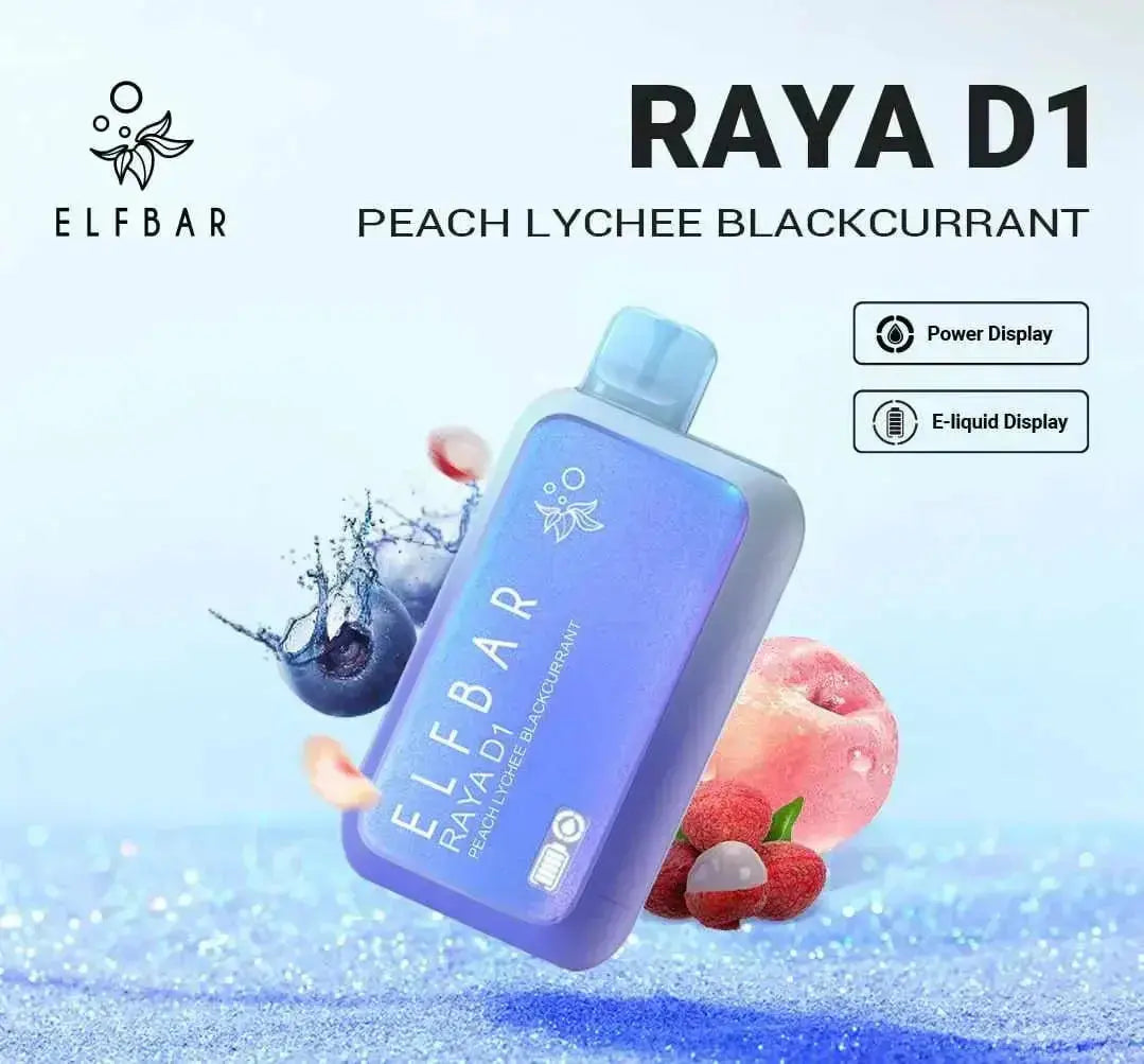 ELF BAR RAYA D1 – Peach Lychee Blackcurrant - Vape Shop Pune VapeshopPune